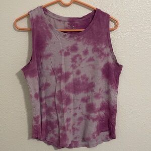 Time and Tru Purple Tie-Dye Tank Top